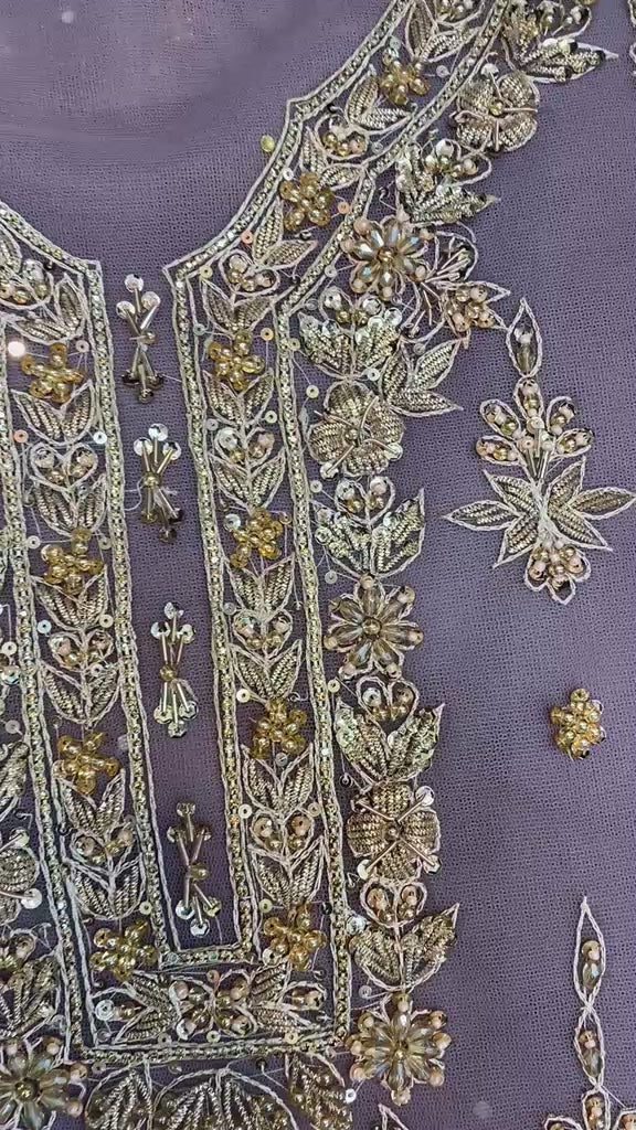 Breeza Net Embroidered Suit with Heavy Border & Neckline